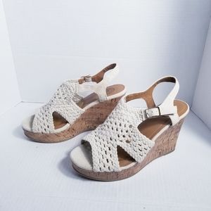SO TAFFY WOMEN'S NATURAL WEDGE SANDALS SIZE 8.5
